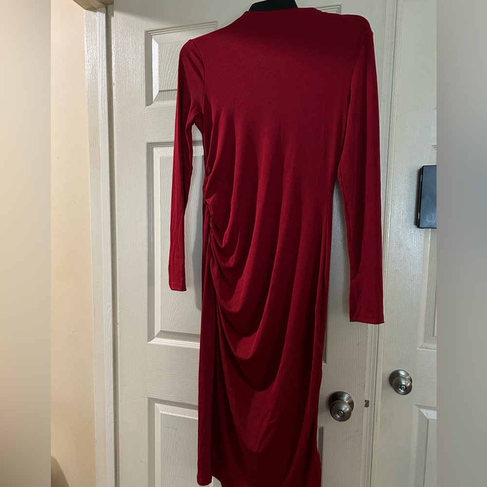 Cider Elegant Red Long Sleeve Dress (final price)